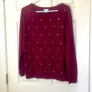 HOLIDAY SALE 🔥🔥 Jaclyn Smith Red Long Sleeves Sweater Size Large